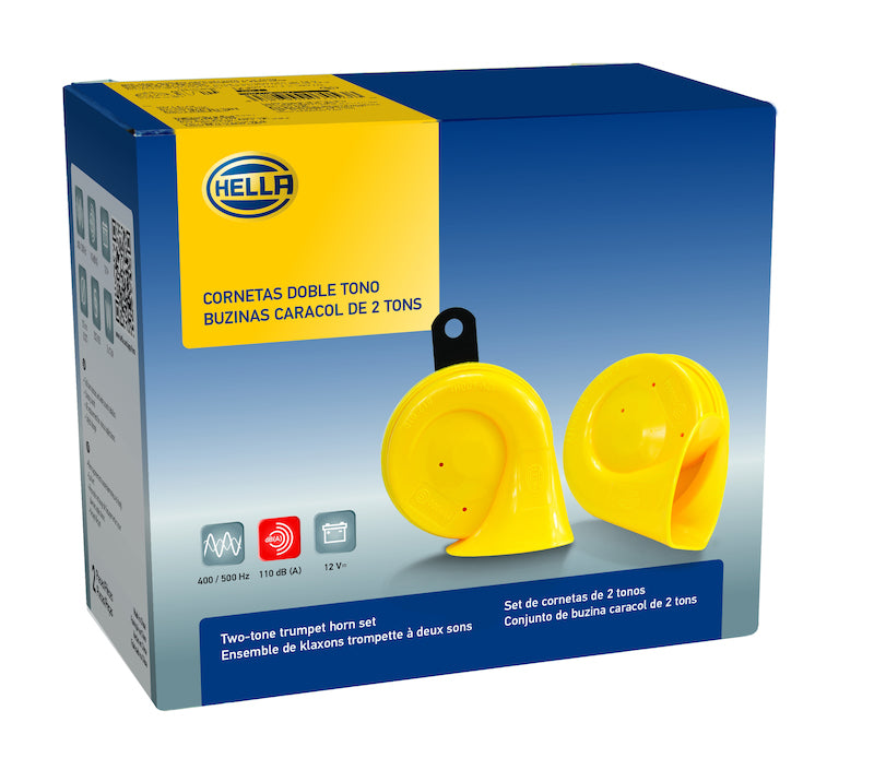 Hella Horn Kit Bx Yellow Trumpet 12V Univ-thumbmail-6