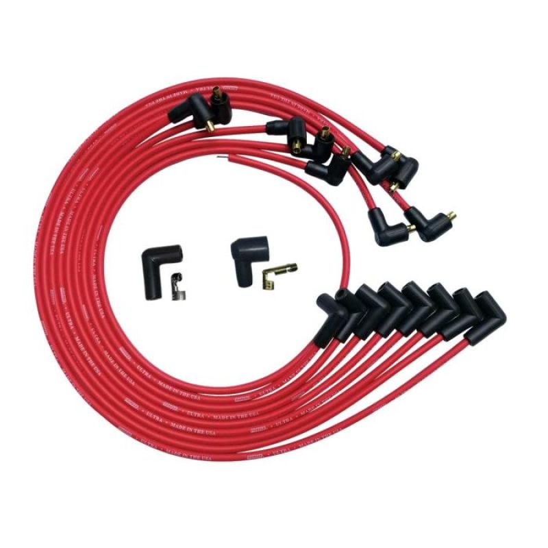 Moroso SBC Under Header 90 Plug Non-HEI Ultra Spark Plug Wire Set - Red-thumbmail-1