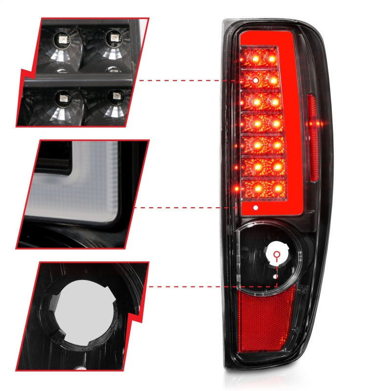 ANZO 2004-2012 Chevrolet Colorado/ GMC Canyon LED Tail Lights w/ Light Bar Black Housing-thumbmail-12
