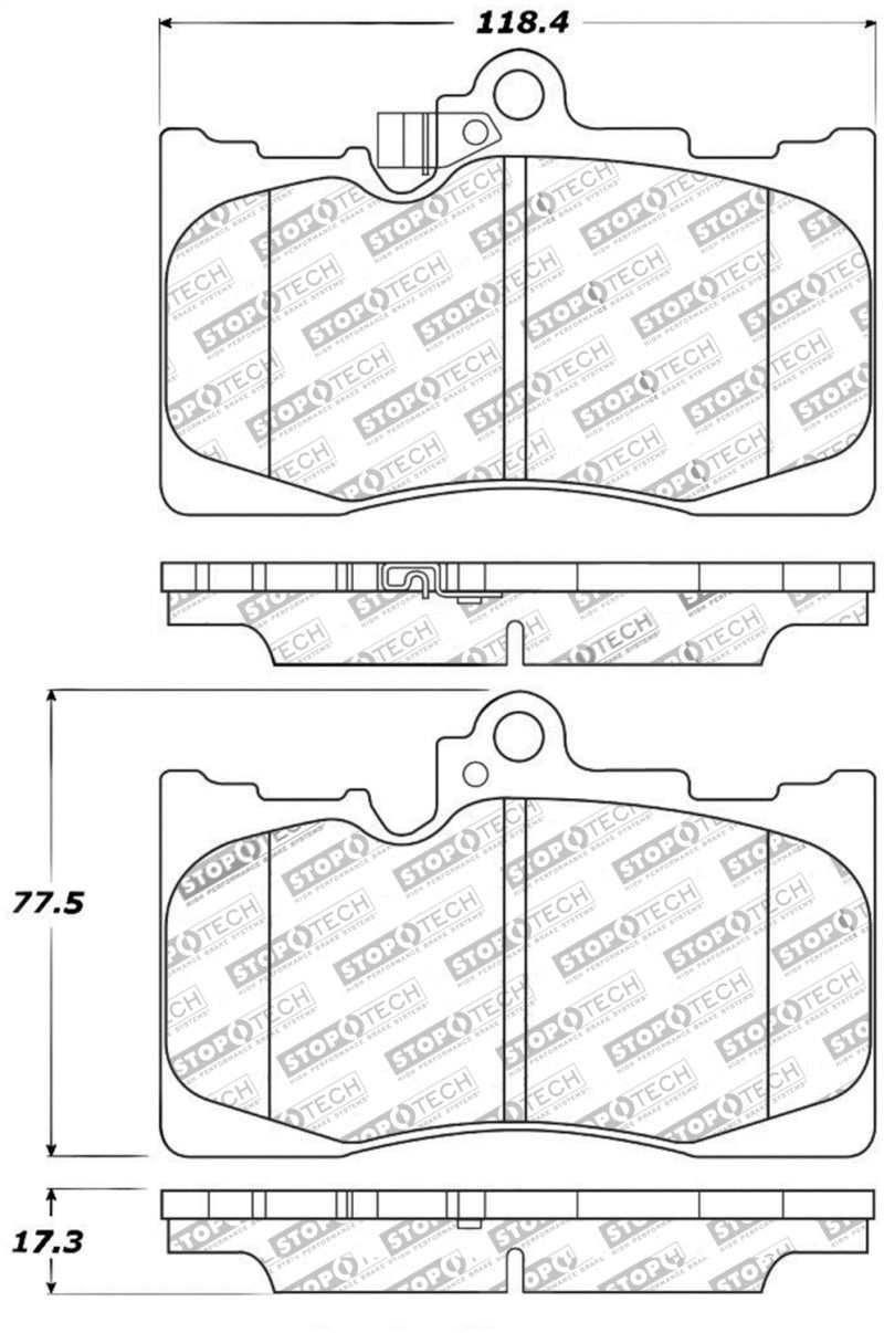 StopTech Performance 06 Lexus GS300/430 / 07-08 GS350 / 06-08 IS350 Front Brake Pads-thumbmail-10