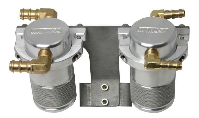 Moroso 04-07 Subaru STi (w/Front Mount Intercooler) Air/Oil Separator Catch Can - Billet Aluminum-thumbmail-1