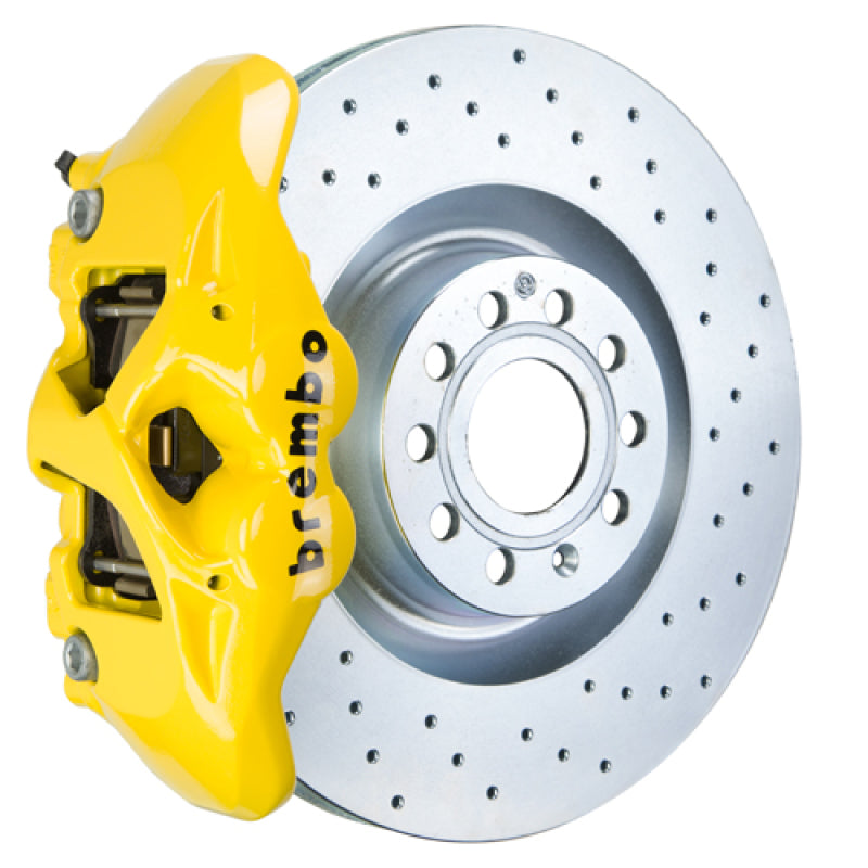 Brembo 05-10 Jetta GLI Front GT BBK 4 Piston Cast 345x30 1pc Rotor Drilled-Yellow-thumbmail-1