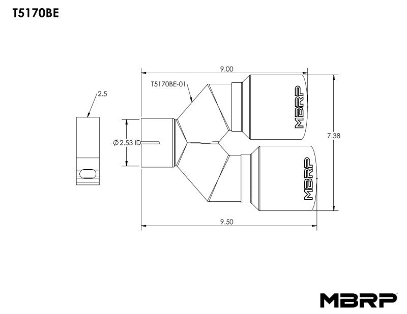 MBRP Universal T304 SS Dual Burnt End Tip 3.5in OD/2.5in Inlet-thumbmail-6