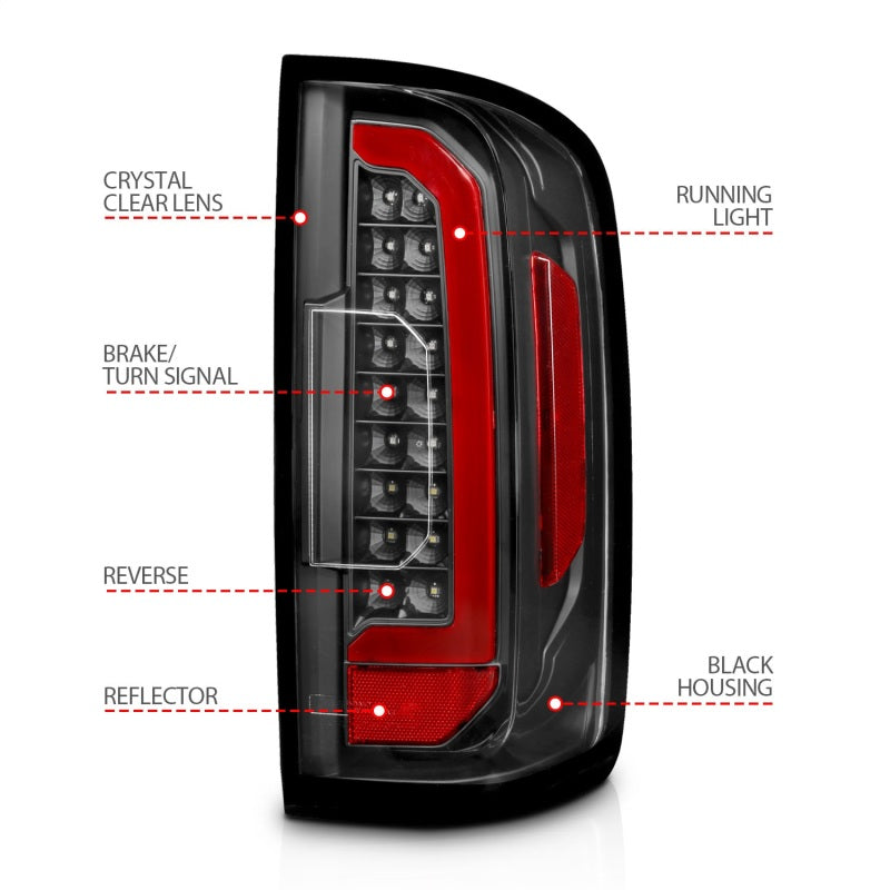 ANZO 15-21 Chevrolet Colorado Full LED Tail Lights w/ Red Lightbar Black Housing Clear Lens-thumbmail-14