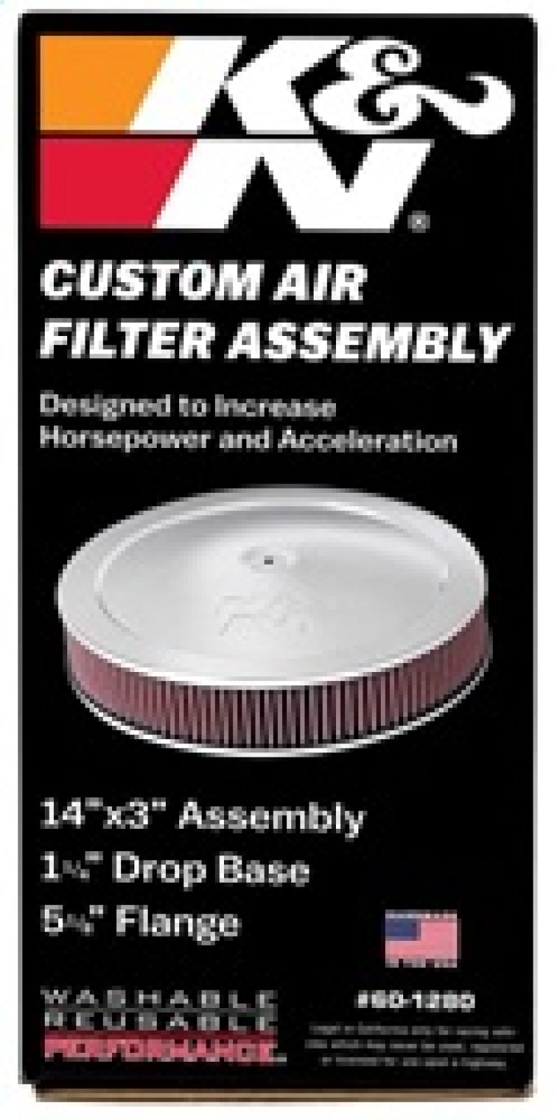 K&N 14in Red Custom Air Cleaner Assembly - 5.125in ID x 14in OD x 2.75in H x 1.25in Drop Base-thumbmail-10