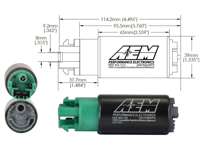 AEM 340LPH 65mm Fuel Pump Kit w/ Mounting Hooks - Ethanol Compatible-thumbmail-6