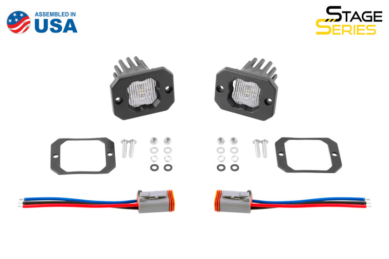 Diode Dynamics Stage Series C1 LED Pod - White SAE Fog Flush ABL (Pair)-thumbmail-5