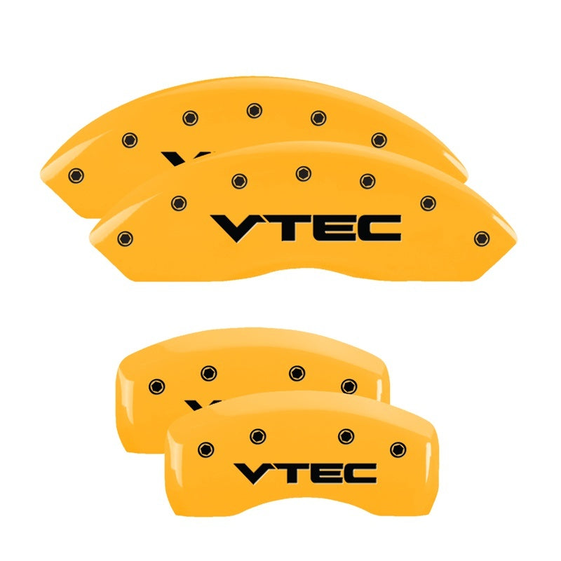 MGP 4 Caliper Covers Engraved Front & Rear Honda Yellow Finish Black Char 2006 Honda Accord-thumbmail-3