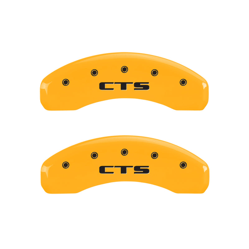 MGP 4 Caliper Covers Engraved Front Cursive/Cadillac Engraved Rear CTS Yellow finish black ch-thumbmail-5