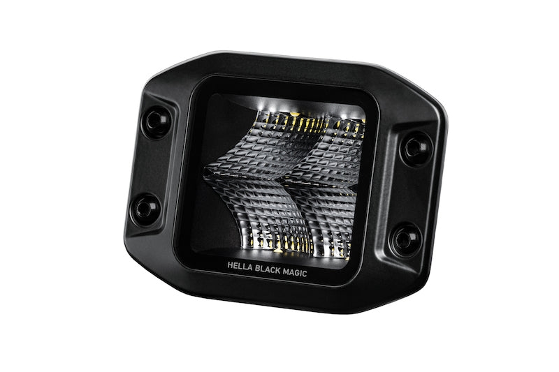 Hella Universal Black Magic 3.2in L.E.D. Cube Kit - Flood Beam (Flush Mount)-thumbmail-2