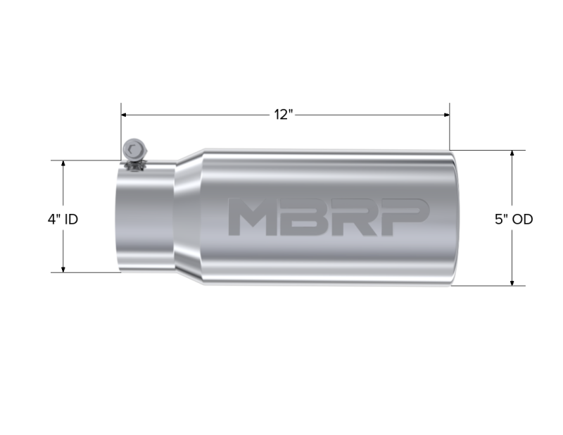 MBRP Universal Tip 5 O.D. Rolled Straight 4 inlet 12 length-thumbmail-4