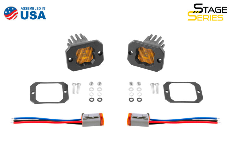 Diode Dynamics Stage Series C1 LED Pod - Yellow SAE Fog Flush ABL (Pair)-thumbmail-5