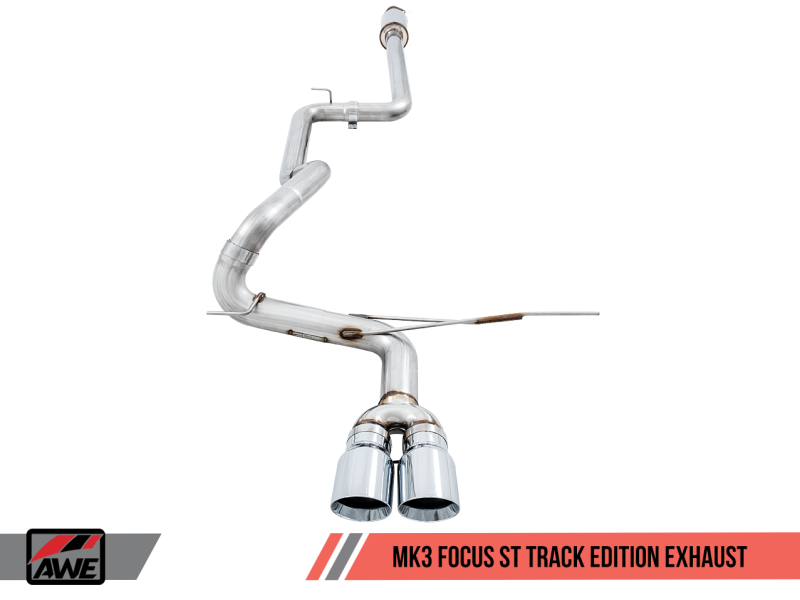 AWE Tuning Ford Focus ST Track Edition Cat-back Exhaust - Chrome Silver Tips-thumbmail-3