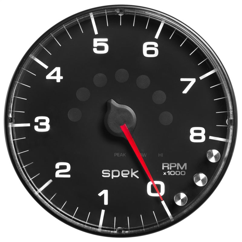 Autometer Spek-Pro Gauge Tachometer 5in 8K Rpm W/Shift Light & Peak Mem Black/Black-thumbmail-8