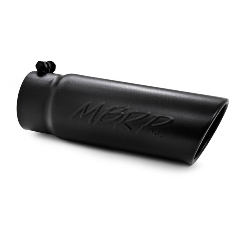 MBRP Universal Tip 4 O.D. Angled Rolled End 3.5 inlet 10 length- Black Finish-thumbmail-3