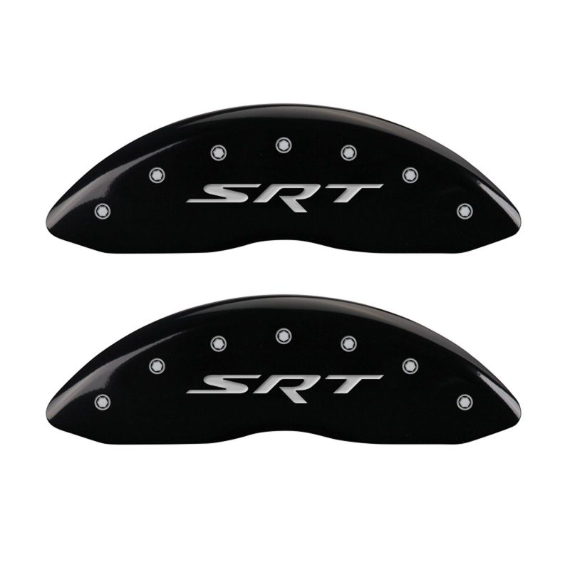 MGP 4 Caliper Covers Engraved Front & Rear SRT Black finish silver ch-thumbmail-3
