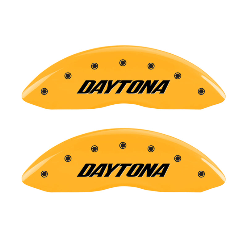 MGP 4 Caliper Covers Engraved Front & Rear Daytona Yellow finish black ch-thumbmail-3