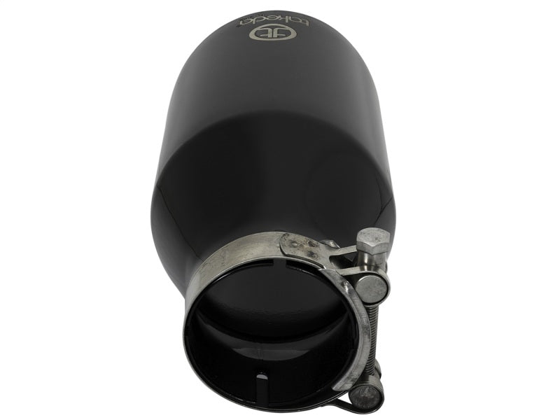 aFe Takeda 409 SS Clamp-On Exhaust Tip 2.5in. Inlet / 4.5in. Outlet / 9in. L - Black-thumbmail-7