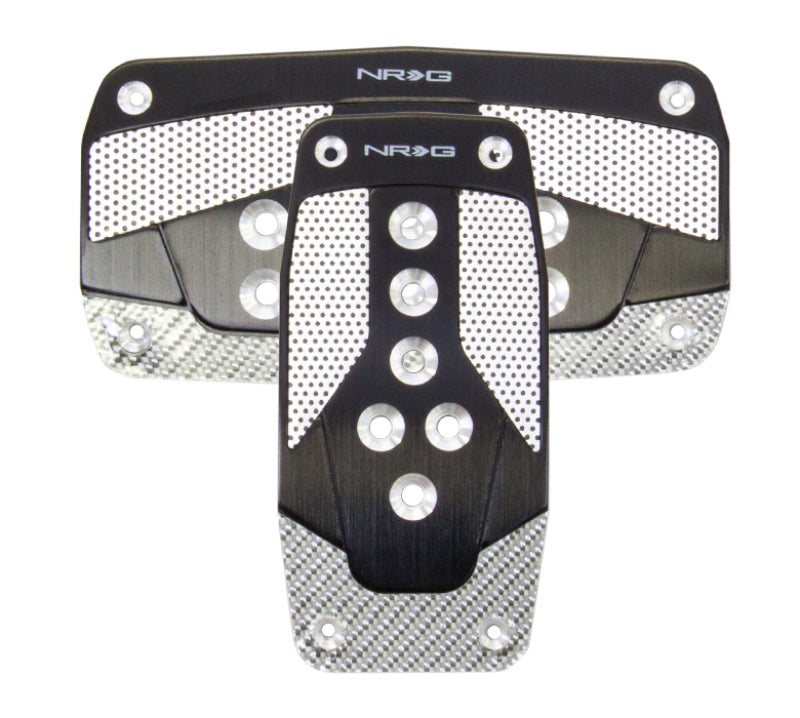 NRG Aluminum Sport Pedal A/T - Black w/Silver Carbon-thumbmail-2