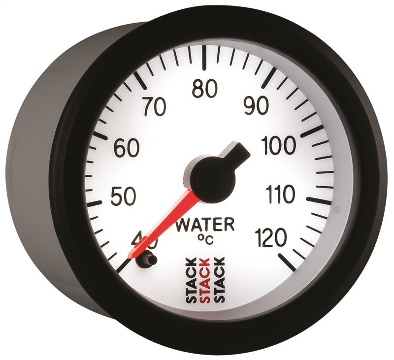 Autometer Stack 52mm 40-120 Deg C 1/8in NPTF Male Pro Stepper Motor Water Temp Gauge - White-thumbmail-6