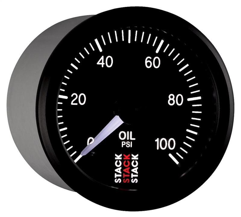 Autometer Stack 52mm 0-100 PSI 1/8in NPTF Male Pro Stepper Motor Oil Pressure Gauge - Black-thumbmail-6