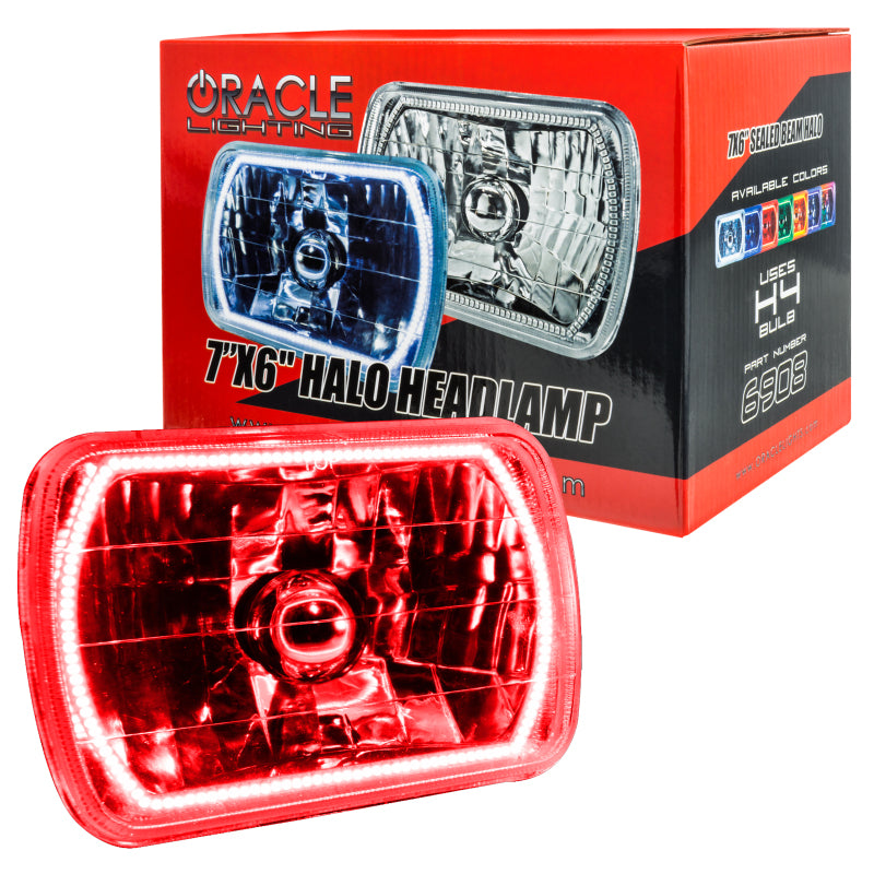 Oracle Pre-Installed Lights 7x6 IN. Sealed Beam - Red Halo-thumbmail-2
