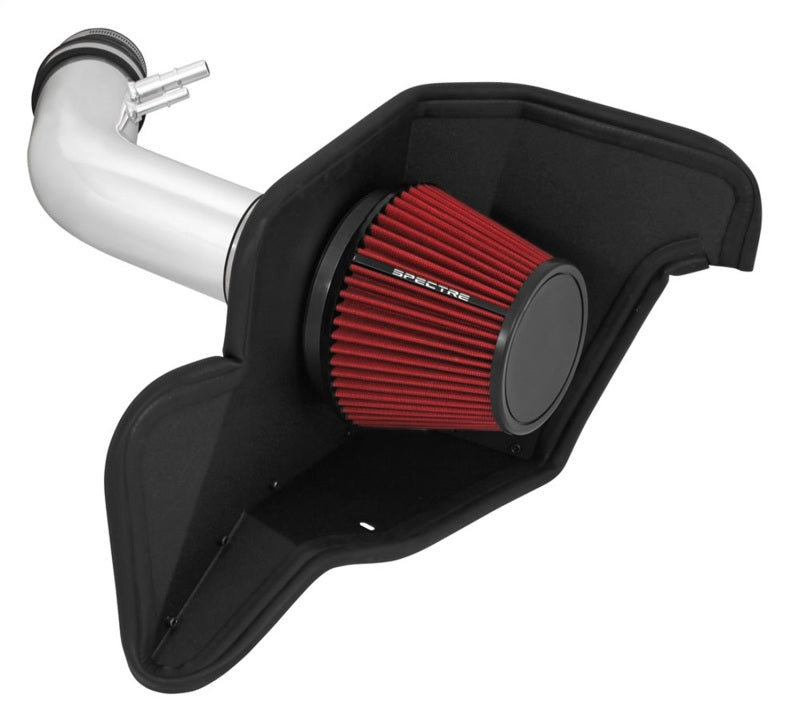 Spectre 15-16 Ford Mustang V6-3.7L F/I Air Intake Kit - Polished w/Red Filter-thumbmail-2