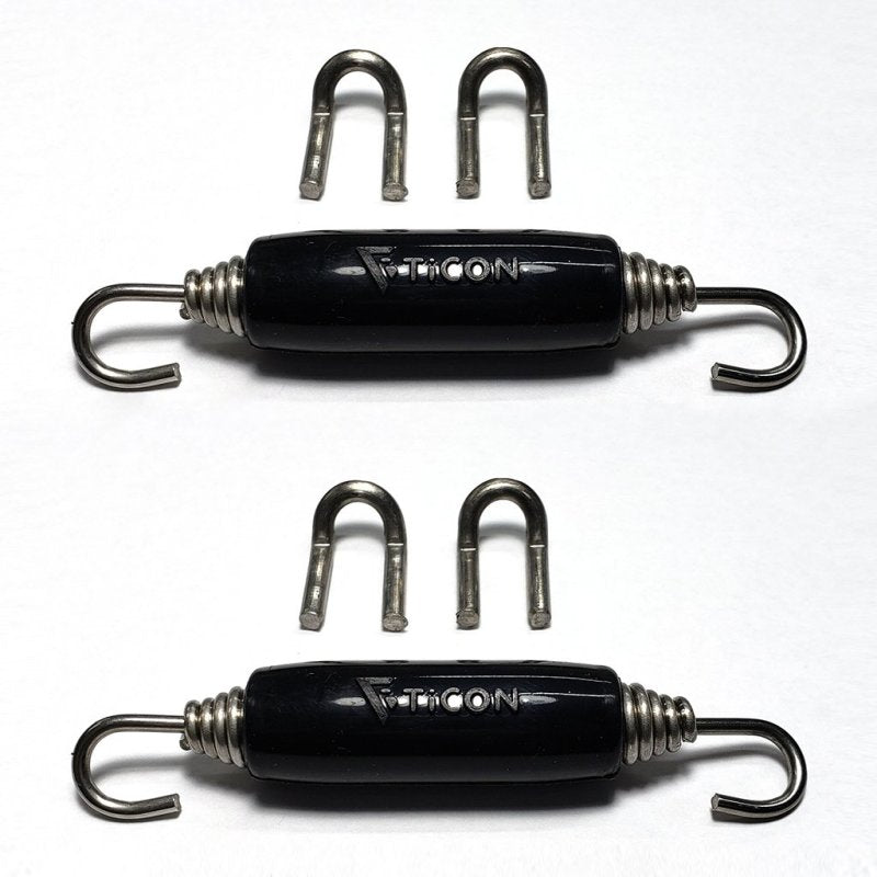 Ticon Industries Black Silicone Titanium Spring Tab and Spring Kit (4 Tabs/2 Springs) - 2 Pack-thumbmail-1