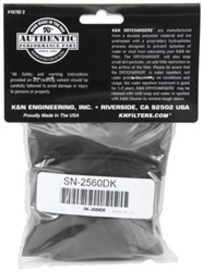K&N Filter Wrap Drycharger Oval Tapered Black - 3.25in Base I/S Width x 2.5in Top I/S Width x 7in H-thumbmail-6