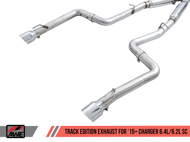AWE Tuning 2015+ Dodge Charger 6.4L/6.2L Supercharged Track Edition Exhaust - Chrome Silver Tips-thumbmail-7