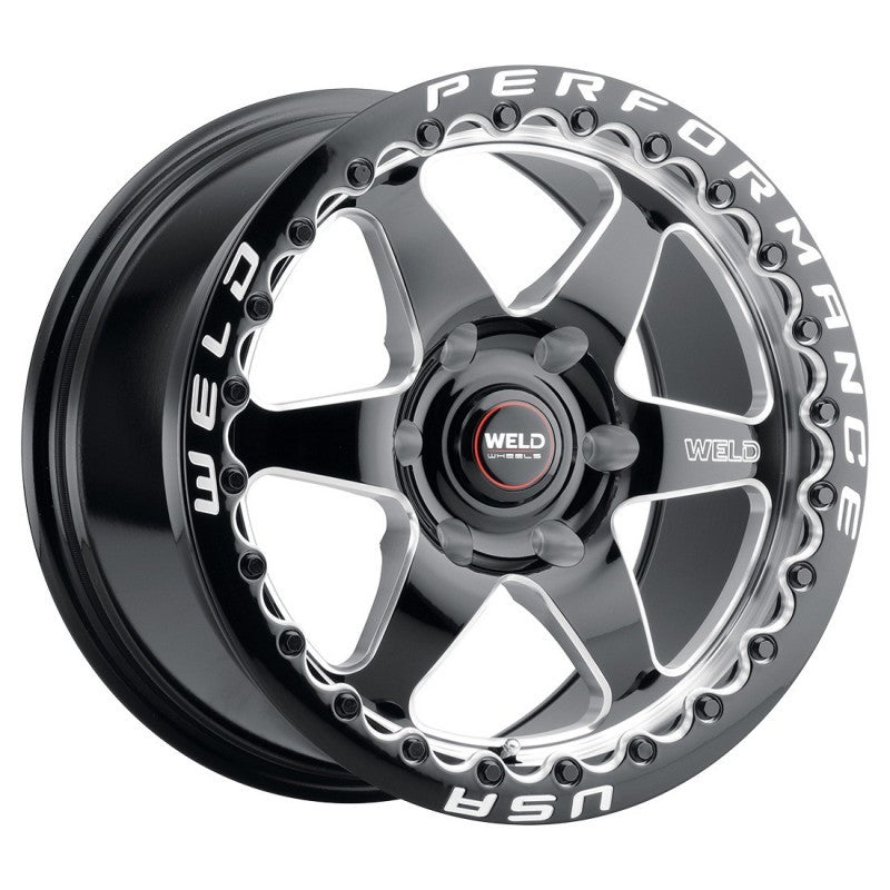 Weld S909 17x9.5 Ventura 6 Beadlock 6x127 ET35 BS6.625 Gloss BLK MIL DIA 78.1-thumbmail-3