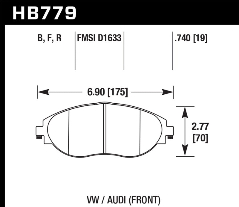 Hawk 2016 Audi S3 DTC-70 Front Brake Pads-thumbmail-3