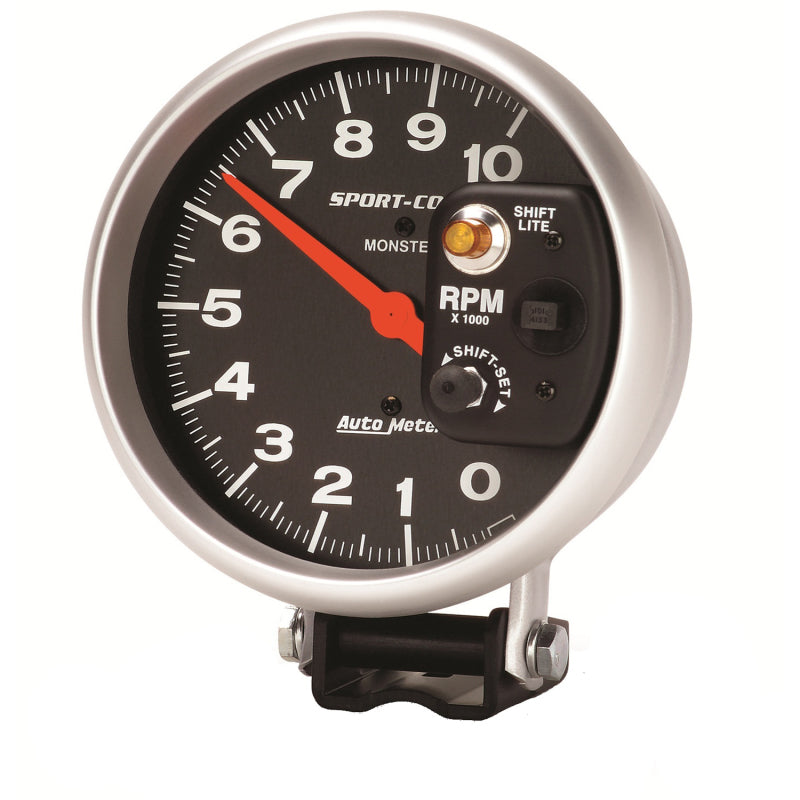 Autometer Sport-Comp 5 inch 10,000 RPM Pedestal Mount Tachometer (Shift-Lite on Control Shield)-thumbmail-2