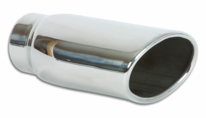 Vibrant 4.5in x 3in Oval SS Exhaust Tip (Single Wall Angle Cut Rolled Edge)-thumbmail-2