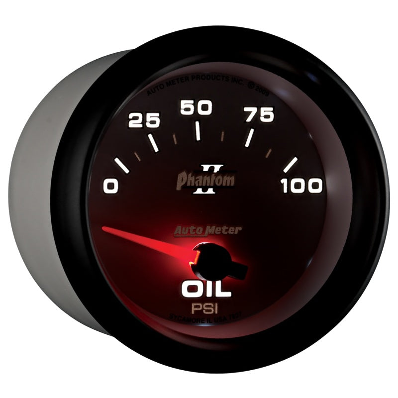 Autometer Phantom II 2 5/8in 0-100 PSI Short Sweep Electronic Oil Pressure Gauge-thumbmail-5