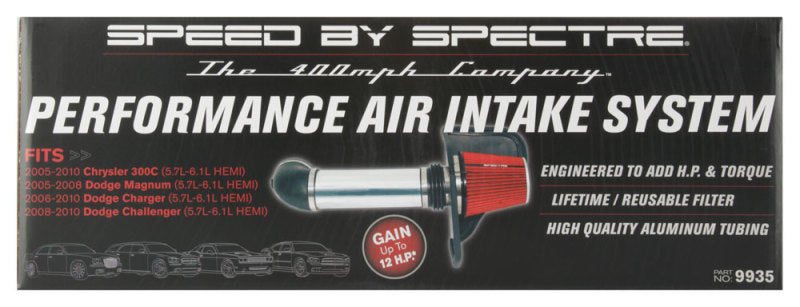 Spectre 05-10 Chrysler 300C V8-5.7/6.1L F/I Air Intake Kit - Polished w/Red Filter-thumbmail-10