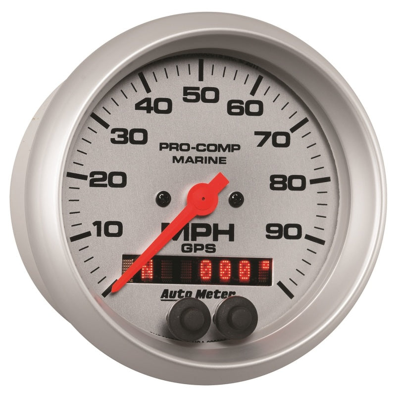 Autometer Marine Silver 3-3/8in 100MPH GPS Speedometer Gauge-thumbmail-3