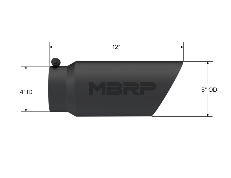 MBRP Universal Tip 5 O.D. Dual Wall Angled 4 inlet 12 length - Black Finish-thumbmail-4