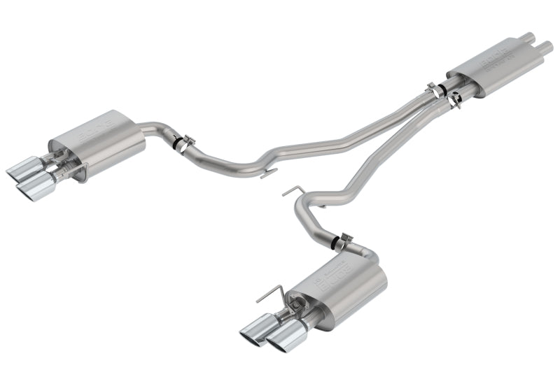 Borla 2018-2022 Ford Mustang GT Cat-Back Exhaust System Touring- Rolled Polished Tips-thumbmail-1
