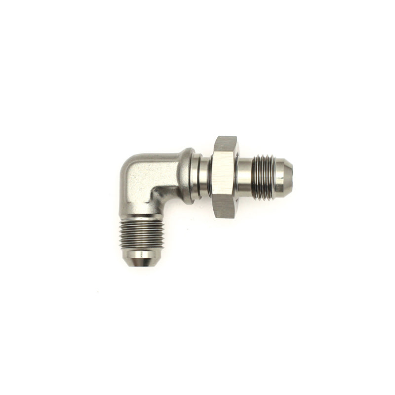 DeatschWerks 6AN Male Flare To 6AN Male Flare Bulkhead Adapter 90-Degree (Incl. Nut)-thumbmail-2