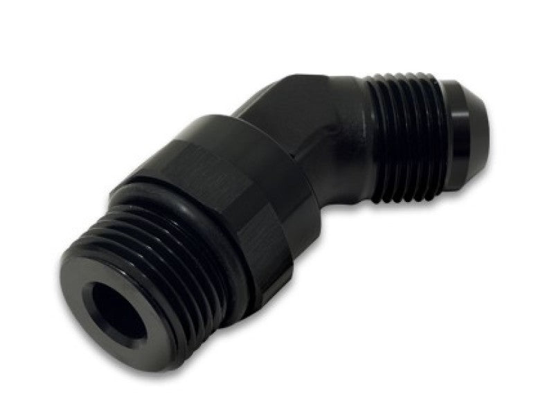Vibrant -8AN Male to Male -10AN Straight Cut 45 Degree Adapter Fitting - Anodized Black-thumbmail-2