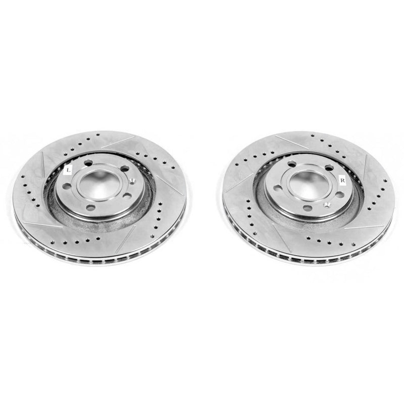 Power Stop 04-09 Audi S4 Rear Evolution Drilled & Slotted Rotors - Pair-thumbmail-2