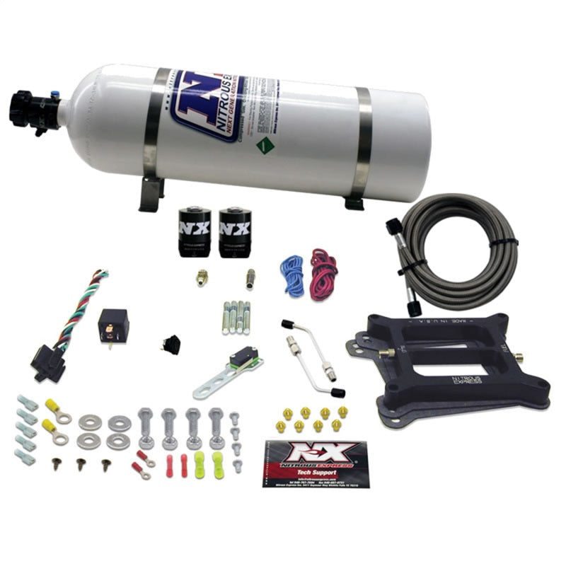 Nitrous Express 4150 4-BBL/Gasoline Nitrous Kit (100-500HP) w/15lb Bottle-thumbmail-2
