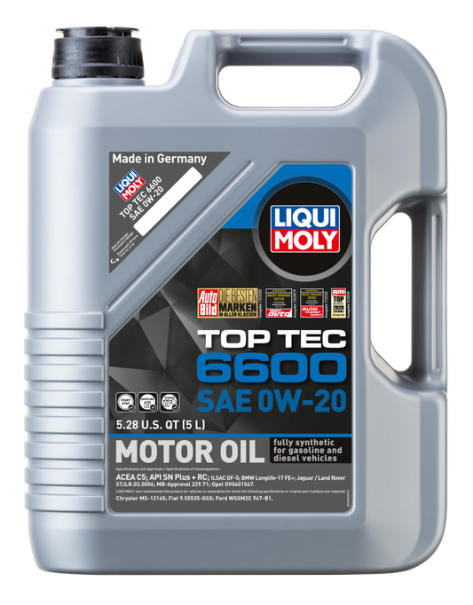 LIQUI MOLY 5L Top Tec 6600 Motor Oil 0W20