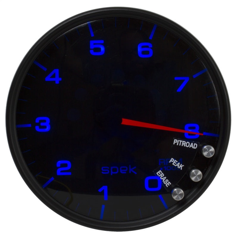Autometer Spek-Pro Gauge Tachometer 5in 8K Rpm W/Shift Light & Peak Mem Black/Smoke/Black-thumbmail-6