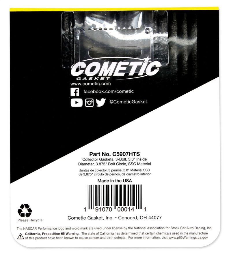 Cometic 3.0in HTS Header Collector Gasket Set - .060in DIA Port/3.875 Bolt Circle-thumbmail-4