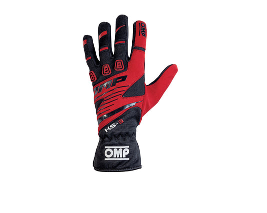 OMP KS-3 Gloves Black/Red - Size 4 (For Children)