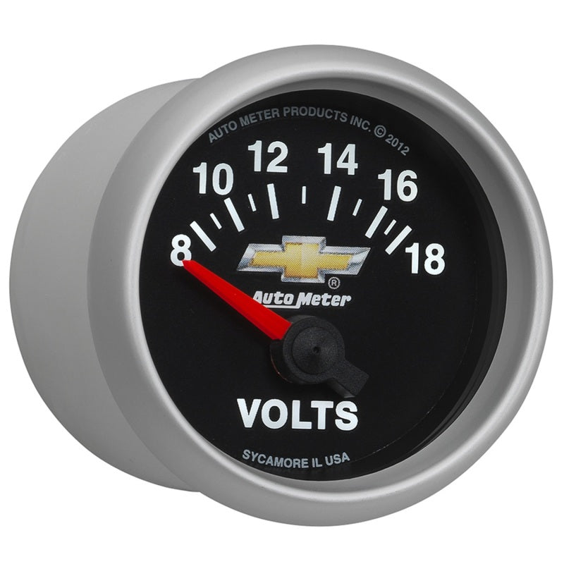 AutoMeter Gauge Voltmeter 2-1/16in. 18V Electric Chevy Gold Bowtie-thumbmail-5