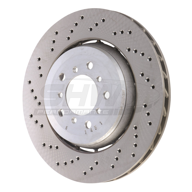 SHW 05-06 BMW M3 3.2L Left Front Cross-Drilled Lightweight Brake Rotor-thumbmail-2