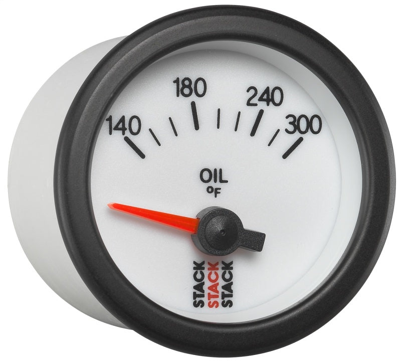 Autometer Stack 52mm 140-300 Deg F 1/8in NPTF Electric Oil Temp Gauge - White-thumbmail-6